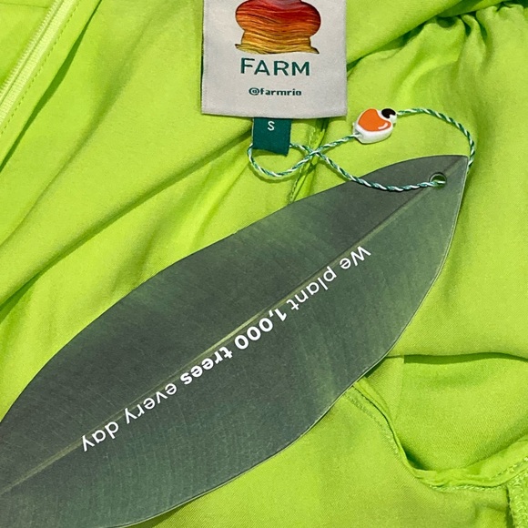 NWT Farm Rio Piping Lime Green Midi Dress - Sz S - Picture 6 of 10